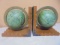 Vintage Set of Wooden Globe Bookends