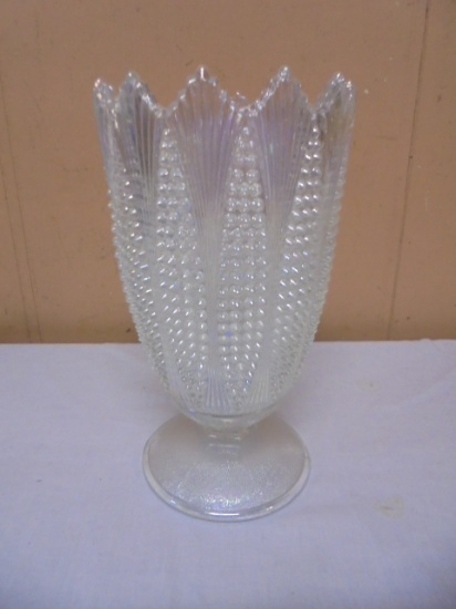 Vintage LE Smith Iridescent Carnival Glass Corn Vase