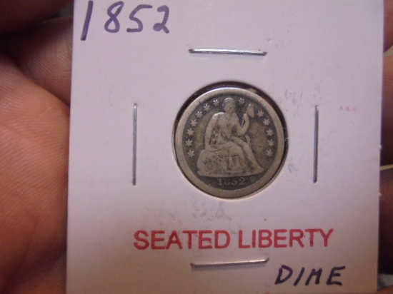 1852 Seated Liberty Dime