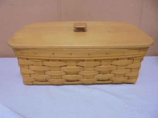 2001 Longaberger Vanity Basket w/ Divided Protector & Lid