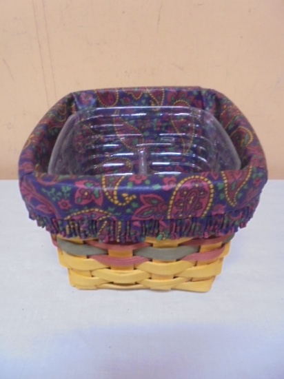 1998 Longaberger Father's Day Basket w/ Liner & Divided Protector