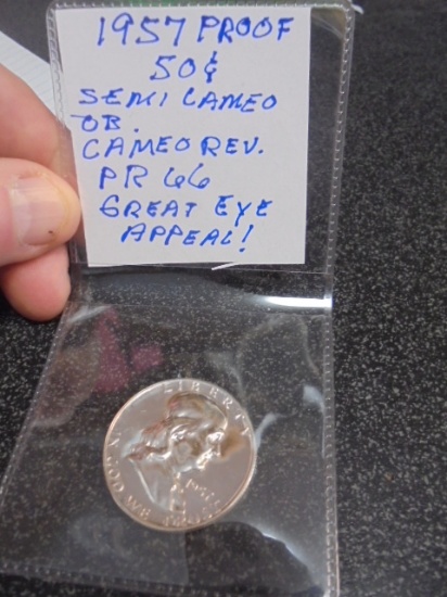 1957 Proof Silver Franklin Half Dollar