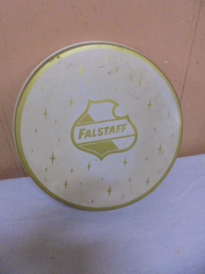 Vintage Metal Falstaff Round Metal Bar Tray