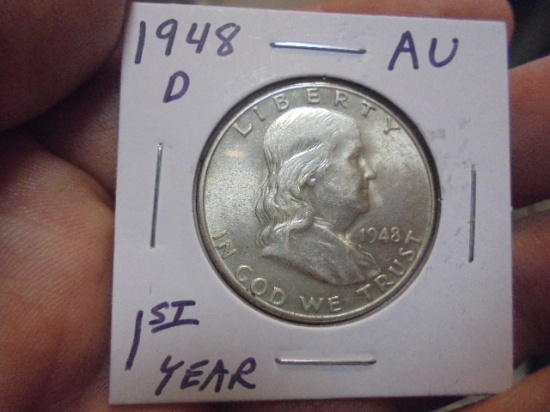 1948 D Mint Silver Franklin Half Dollar