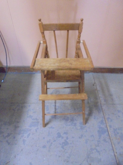 Vintage Solid Wood Doll High Chair