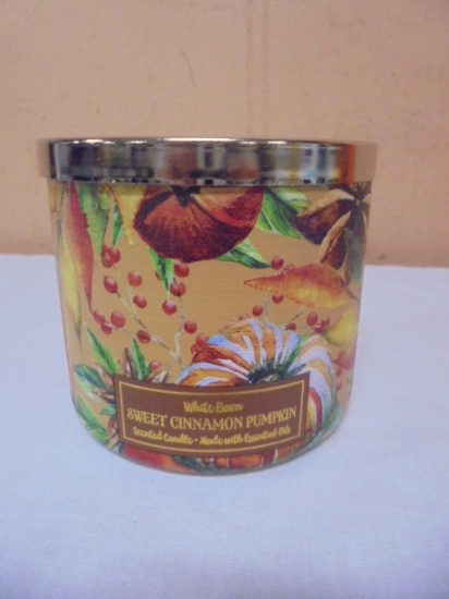 Brand New White Barn Sweet Cinnamon Pumpkin 3 Wick Jar Candle