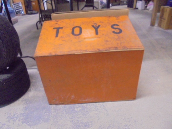 Vintage Wooded Painted Toy Box