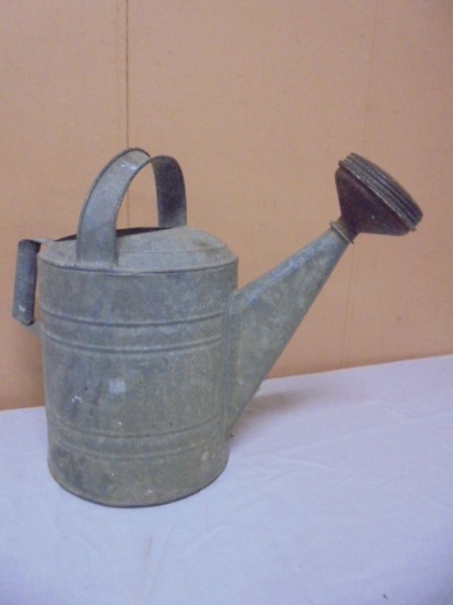 Vintage No. 10 Galvinized Metal Sprinkling Can