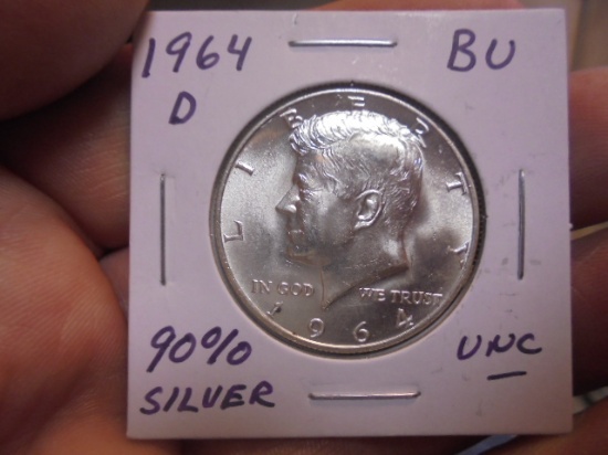 1964 D Mint Silver Kennedy Half Dollar