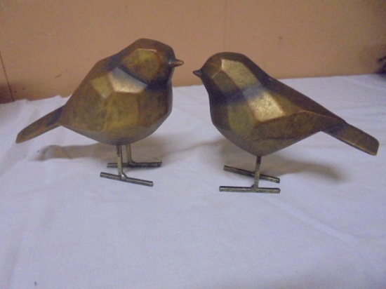 Set of Metal Leg Decorative Birds