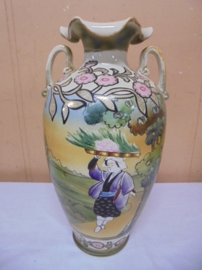 Beautiful Large Hand Painted Nipon  Vase