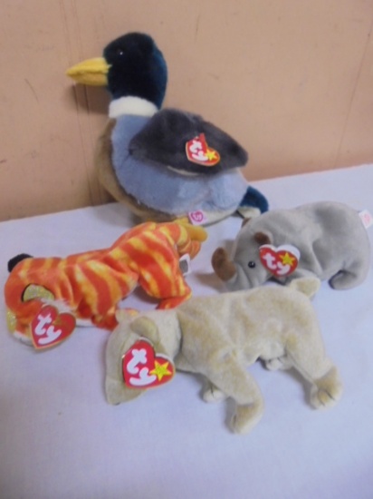TY Beanie Buddy & 3 Beanie Babies