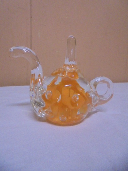 Beautiful Art Hlass Tea Pot Paperweight