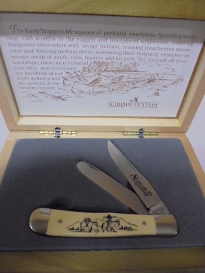 Schrade Cutlery Scrimshaw Double Blade Knife