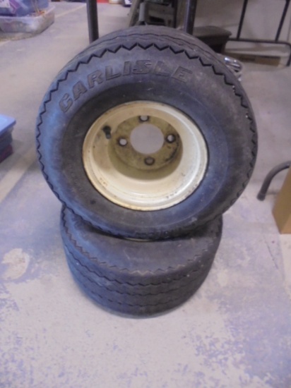 (2) Carlisle 18x18.50-8NHS Tires on 4 Bolt Golf Cart Rims