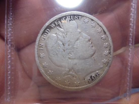 1908 O Mint Silver Barber Half Dollar