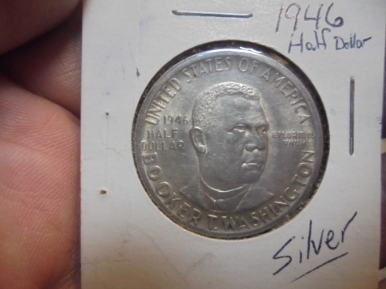1946 Silver Booker T Washington Half Dollar