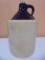 Vintage Brown Over White Crock Jug