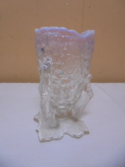 Vintage West German Raised Grape Pattern Opalescent Vase