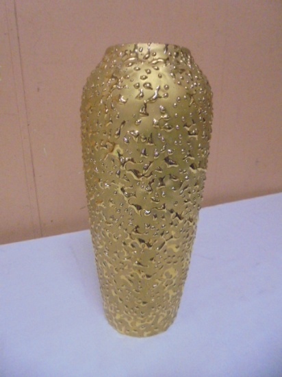 Vintage Hand Painted Weeping Gold Vase