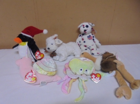 Group of 6 TY Beanie Babies