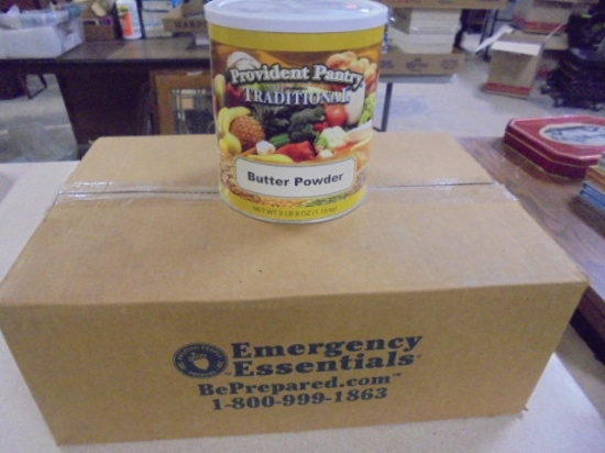 6 One Gallon Cans of Provident Pantry Traditional Butter Powder