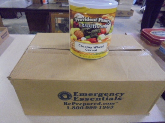 5 One Gallon Cans of Provident Pantry Traditional Creamy Wheat Cereal