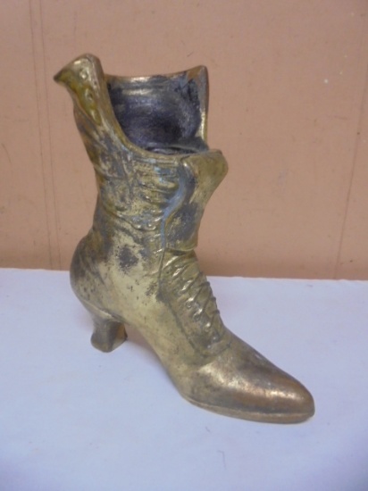 Vintage Victorian Style Heavy Metal Boot Planter