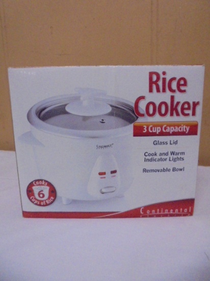 Continental 3 Cup Capacity Rice Cooker