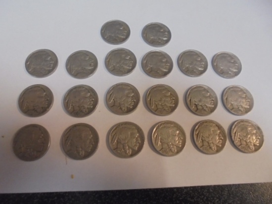 Group of 20 Assorted Date Buffalo Nickels