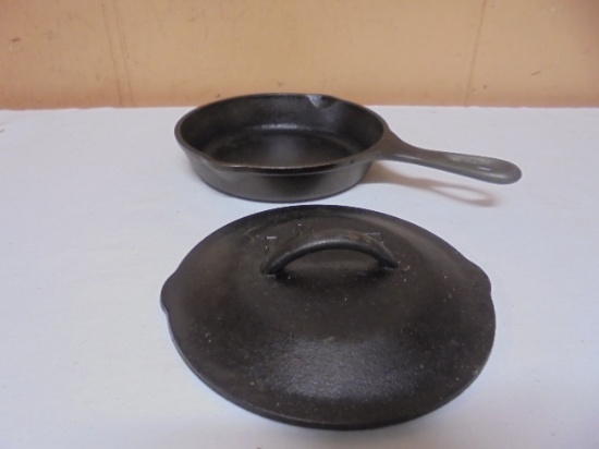 6.5in Lodge Cast Iron Skillet w/ Lid