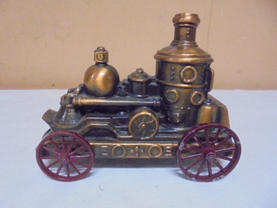 Vintage Citizens National Bank Steam Engine Fire Truck Advertisement Coin Bank