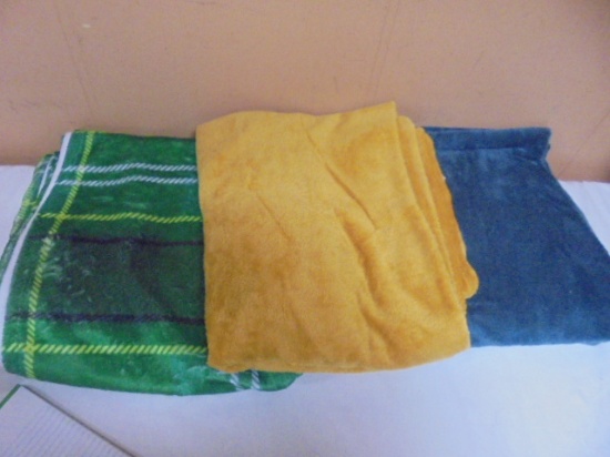 Group of 3 Like New Fleece Throws