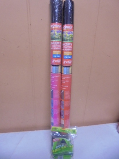 (2) 3ft x 50ft Rolls of Weed Control Landscape Fabric w/ Pins