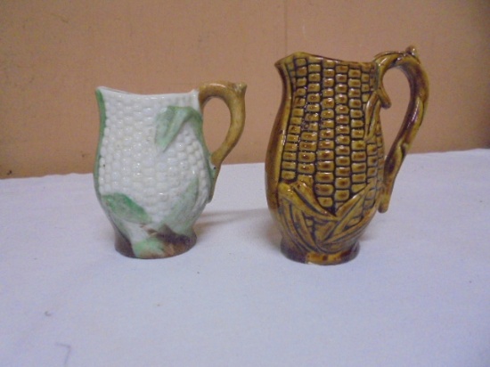 2 Vintage Mojolica Miniature Corn Creamers