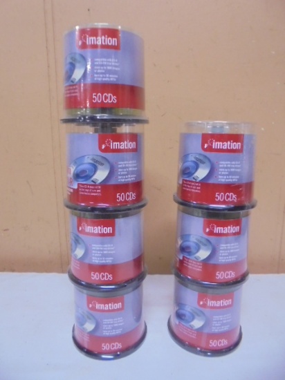 7 Brand New Packages of 50 Imation Mini CDs