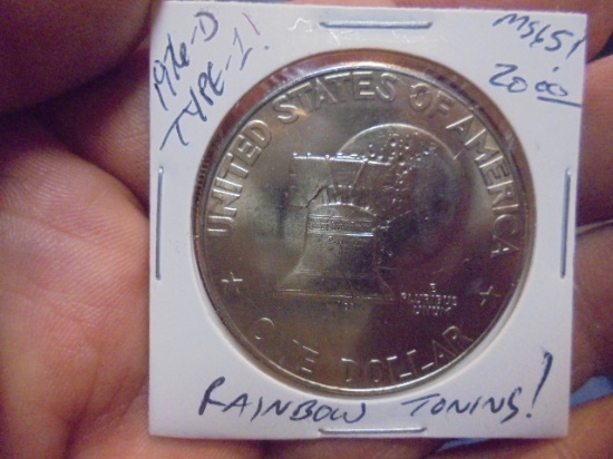 1976 D Mint Type 1 Eisnhower Dollar