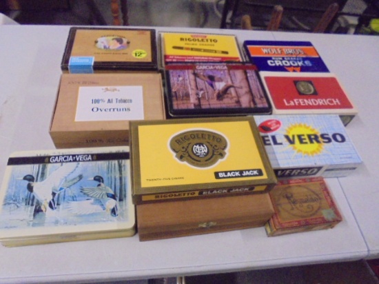 Group of Assorted Cigar Boxes
