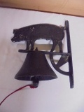 Cast Iron Pig Wall/Post Mount  Bell