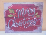 Wood & Galvinized Metal Merry Christmas Wall Art