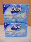 (2) 10 Bar Packs of Dial Spring Water Bars of Soap