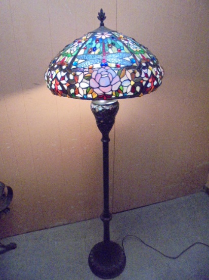 Gorgeous Stained Glass Shade Floor Lamp