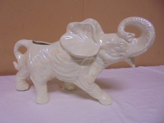 Vintage Mother of Pearl Ceramic Elepahnt Planter