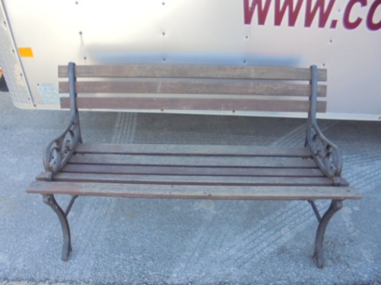 Cast Iron Wood Slat Park Bench