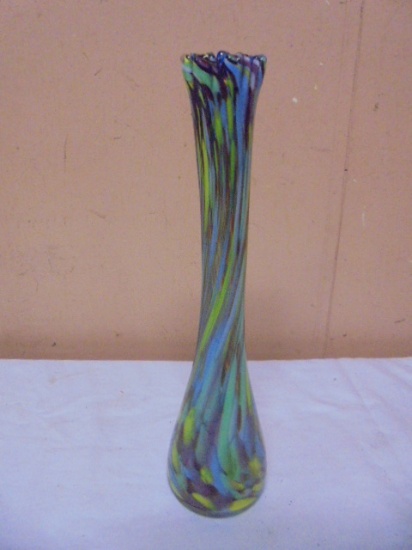 Beautiful Multi-Color Art Glass Vase