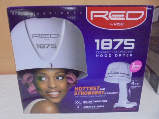 Professional Red by Kiss 1875 Ceramic Tourmaline Hood Dryer