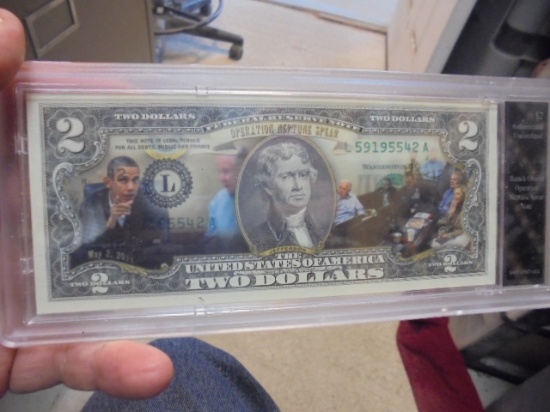 Two Dollar Burack Obama Operation Neptune Spear Note