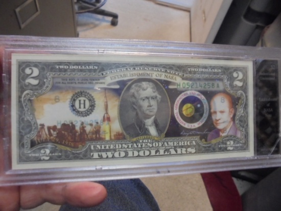 Two Dollar Eisenhower Establishment of NASA Note