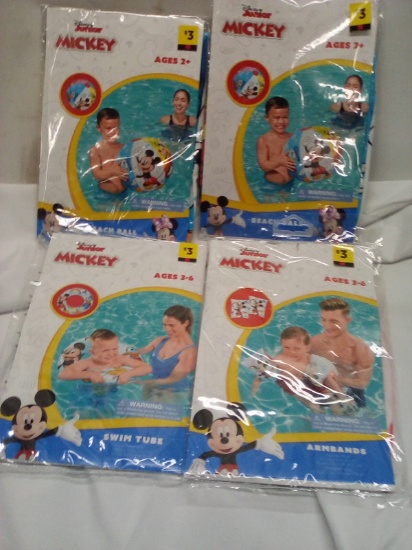 Qty 2 Mickey Mouse Armbands/ Qty 2 Mickey Mouse Beach Ball