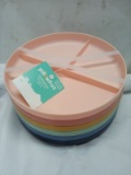 6 Pack of Assorted Color Pillowfort Divided Plates